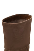 Women's Taupe Suede Thin Heeled Boots | Derimod