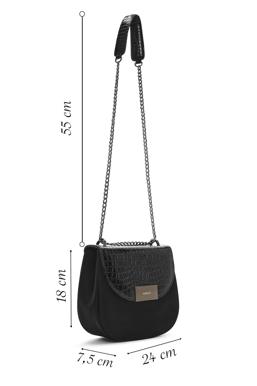 Women's Black Printed Crossbody Bag