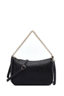 Women's Black Long Strap Quilted Crossbody Bag | Derimod