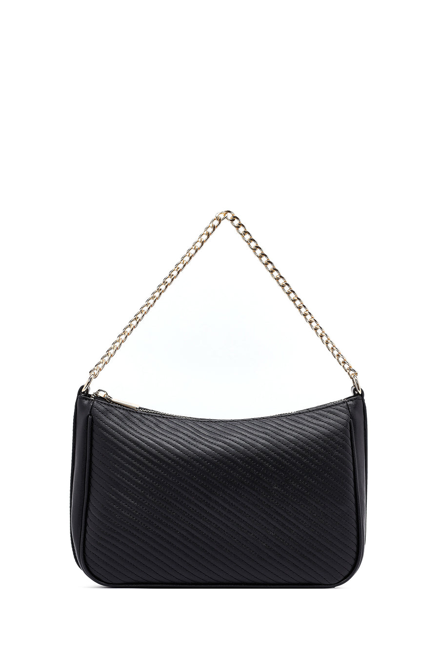 Women's Black Long Strap Quilted Crossbody Bag