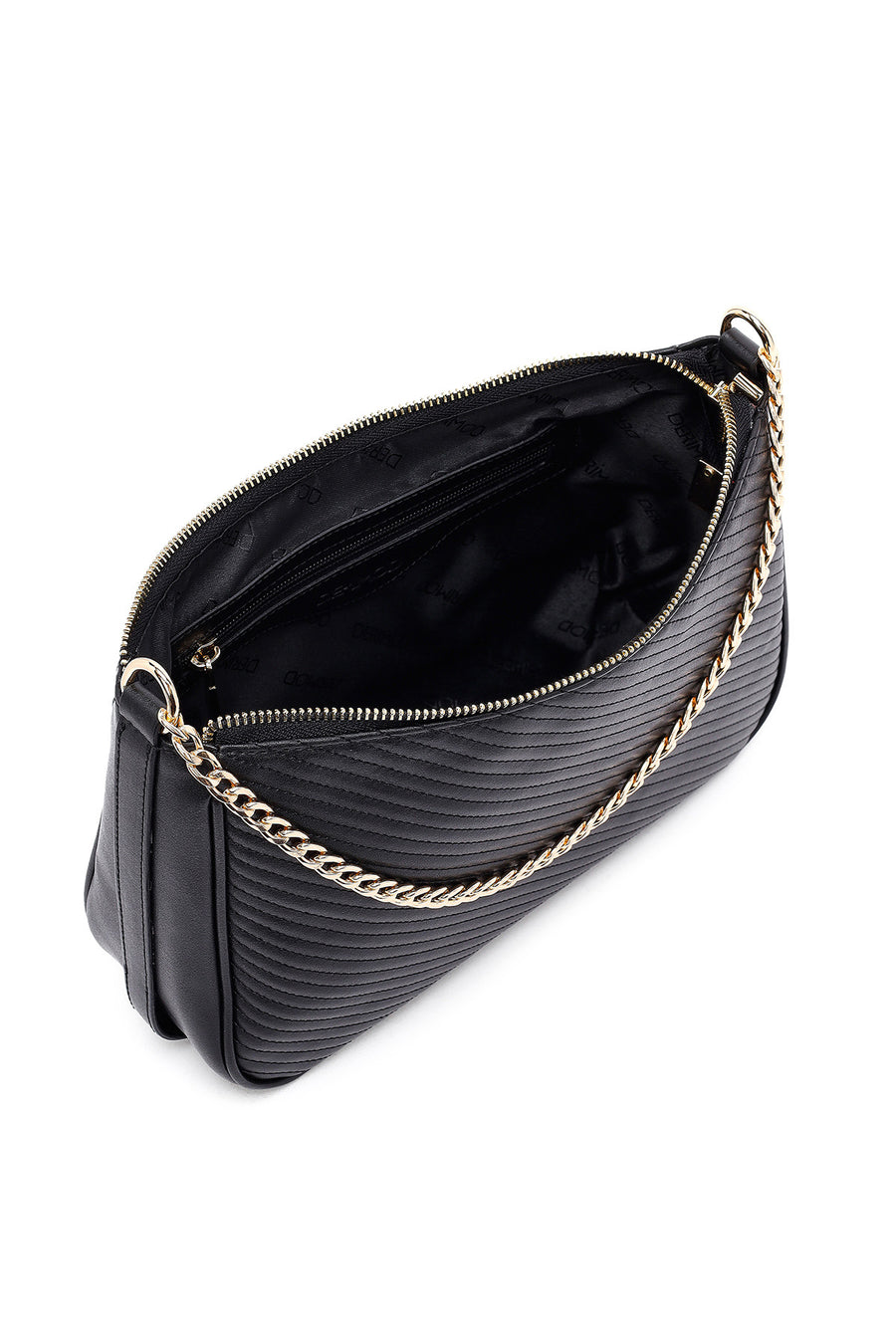 Women's Black Long Strap Quilted Crossbody Bag