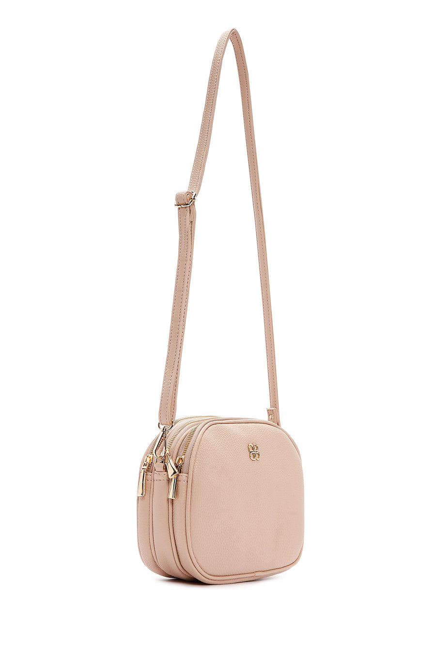 Women's Beige Long Strap Mini Crossbody Bag