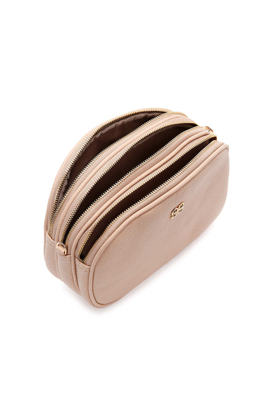 Women's Beige Long Strap Mini Crossbody Bag