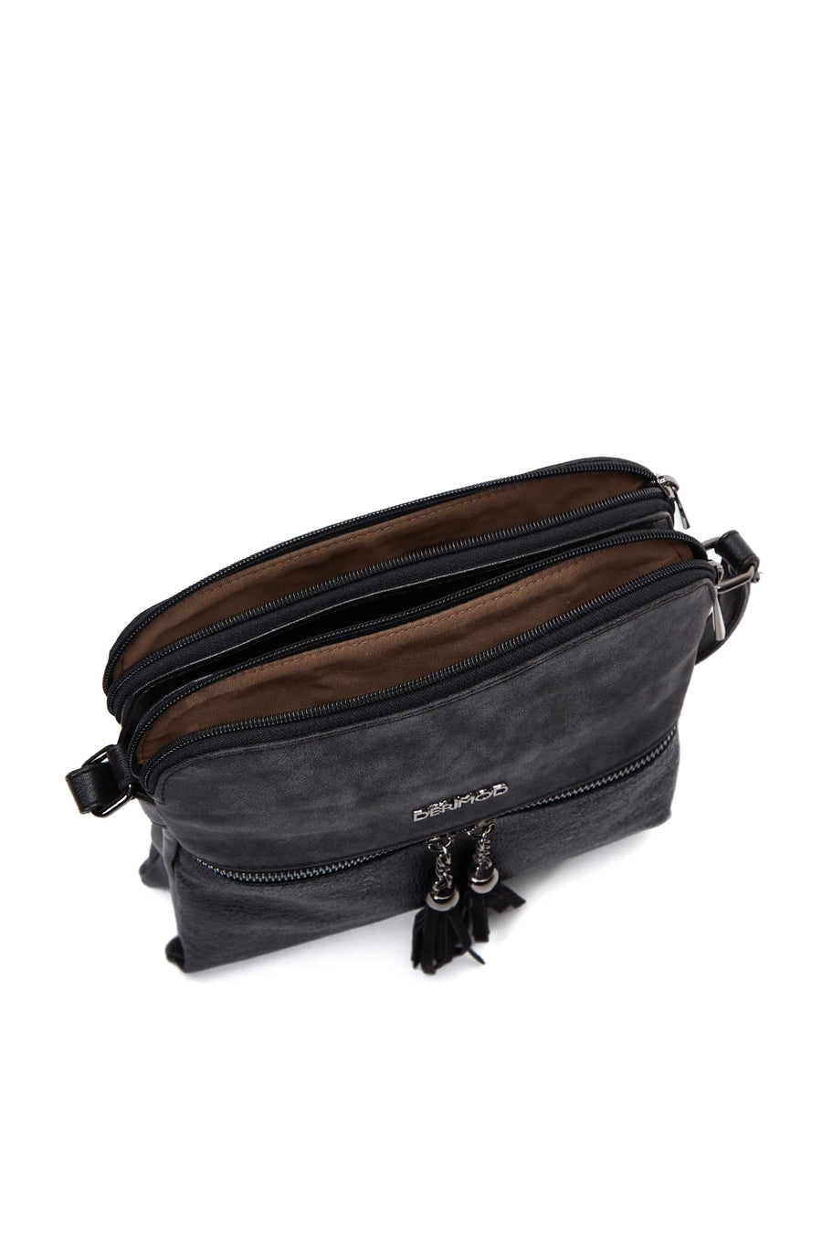 Women's Black Long Strap Accessory Crossbody Bag