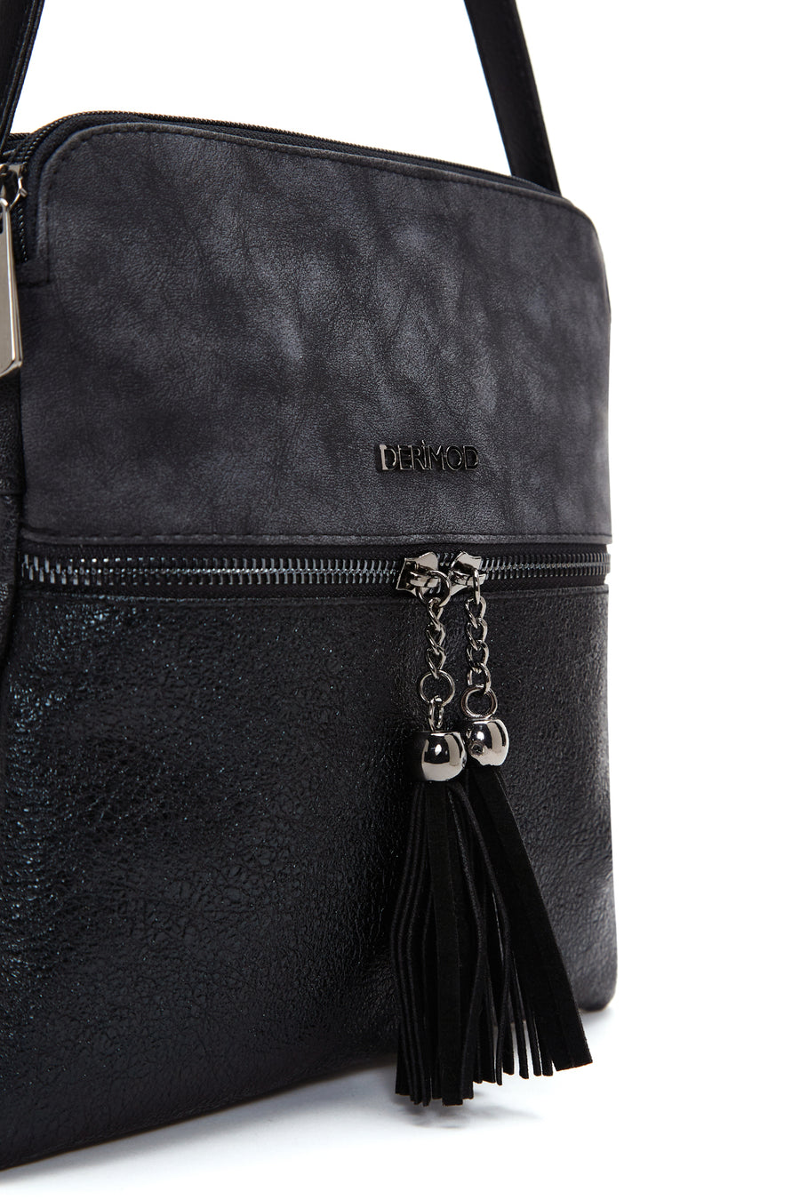 Women's Black Long Strap Accessory Crossbody Bag
