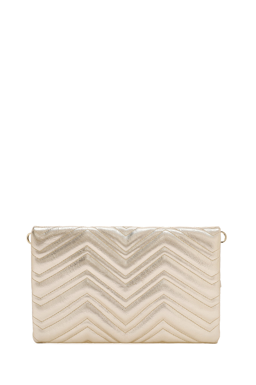 Women's Gold Long Chain Strap Quilted Clutch Bag