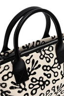 Kastamonu Stone Print Women's Black Long Strap Patterned Fabric Mini Handbag | Derimod