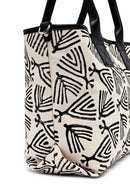 Kastamonu Stone Print Women's Black Long Strap Patterned Fabric Shoulder Bag | Derimod