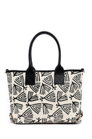 Kastamonu Stone Print Women's Black Long Strap Patterned Fabric Shoulder Bag | Derimod