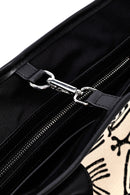 Kastamonu Stone Print Women's Black Long Strap Patterned Fabric Shoulder Bag | Derimod
