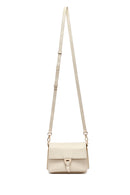 Woman Cream Long Strap Leather Mini Crossbody Bag | Derimod