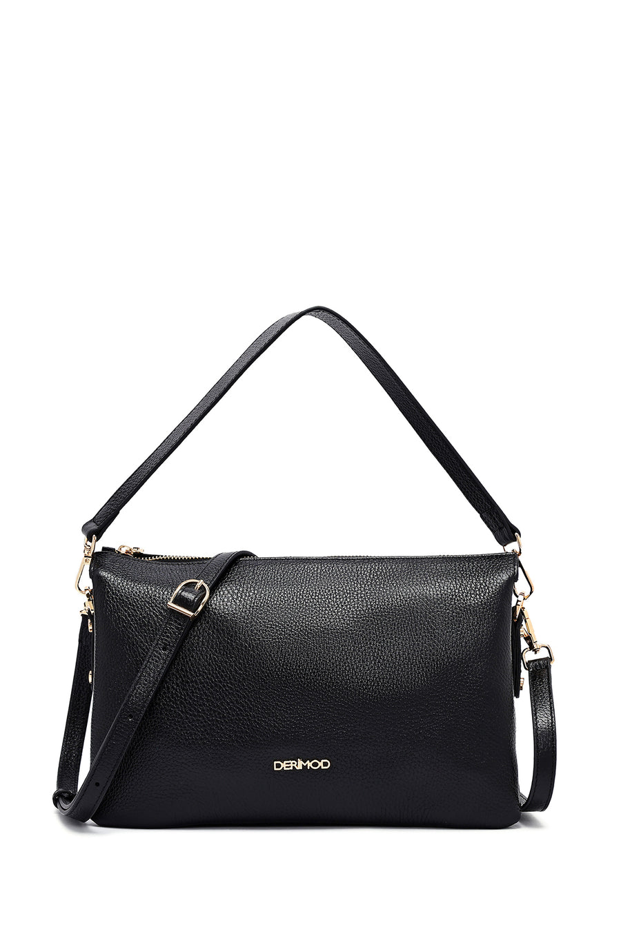 Woman Black Long Strap Leather Shoulder bag 25SBD2353FT | Derimod