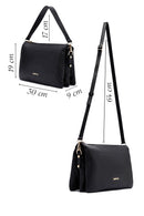 Woman Black Long Strap Leather Shoulder bag | Derimod