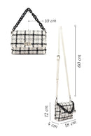 Women's White Long Strapped Patterned Fabric Crossbody Bag | Derimod