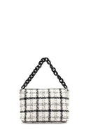 Women's White Long Strapped Patterned Fabric Crossbody Bag | Derimod
