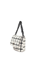 Women's White Long Strapped Patterned Fabric Crossbody Bag | Derimod