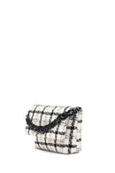 Women's White Long Strapped Patterned Fabric Crossbody Bag | Derimod