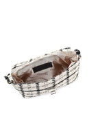 Women's White Long Strapped Patterned Fabric Crossbody Bag | Derimod