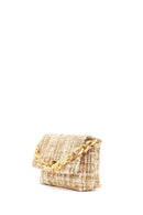 Women's Pink Long Strapped Patterned Fabric Crossbody Bag | Derimod