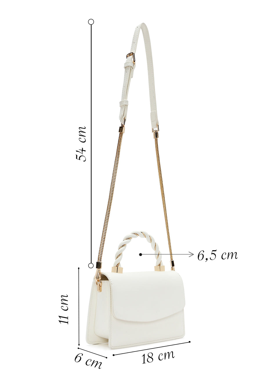 Women's White Long Strap Crossbody Bag