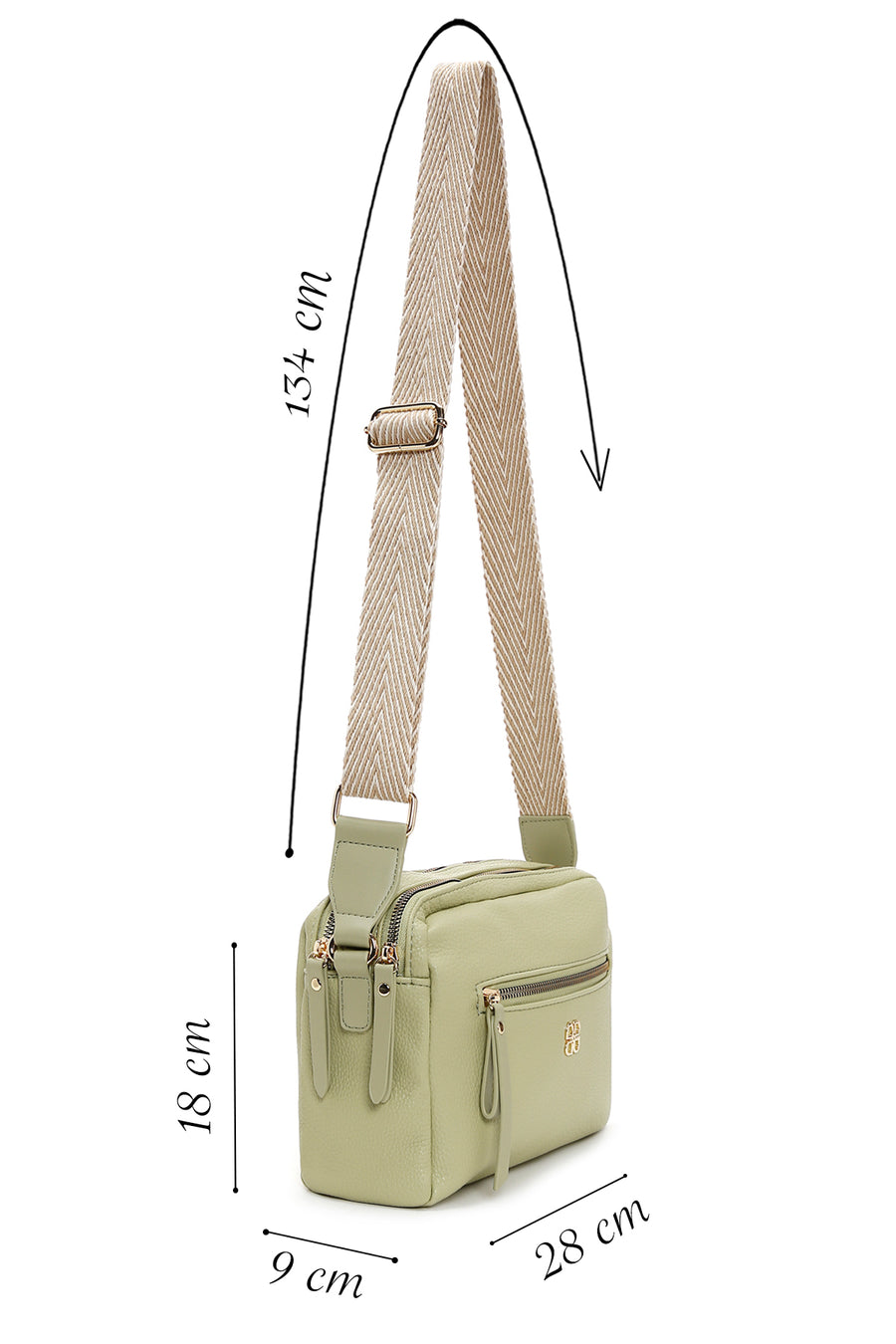 Women's Green Long Strap Crossbody Bag