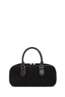 Women's Black Long Strap Suede Leather Handbag | Derimod