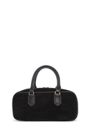 Women's Black Long Strap Suede Leather Handbag | Derimod