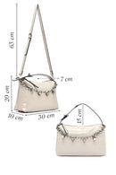 Women's Beige Long Strap Chain Detailed Shoulder Bag | Derimod