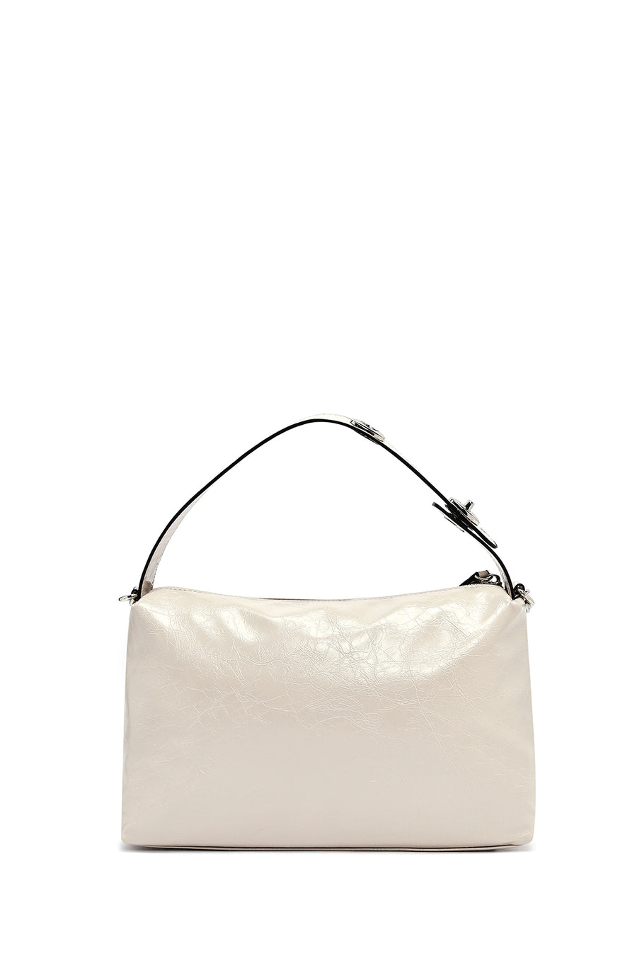Women's Beige Long Strap Chain Detailed Shoulder Bag