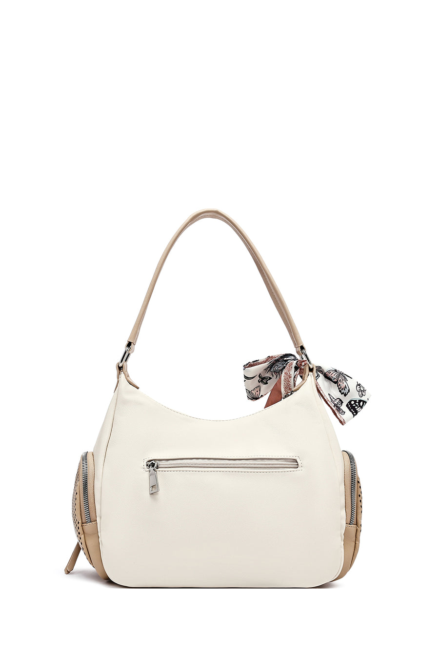 Women's Cream Long Strap Shoulder Bag