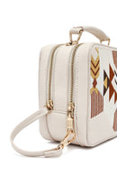 Women's Cream Printed Long Strap Crossbody Bag | Derimod