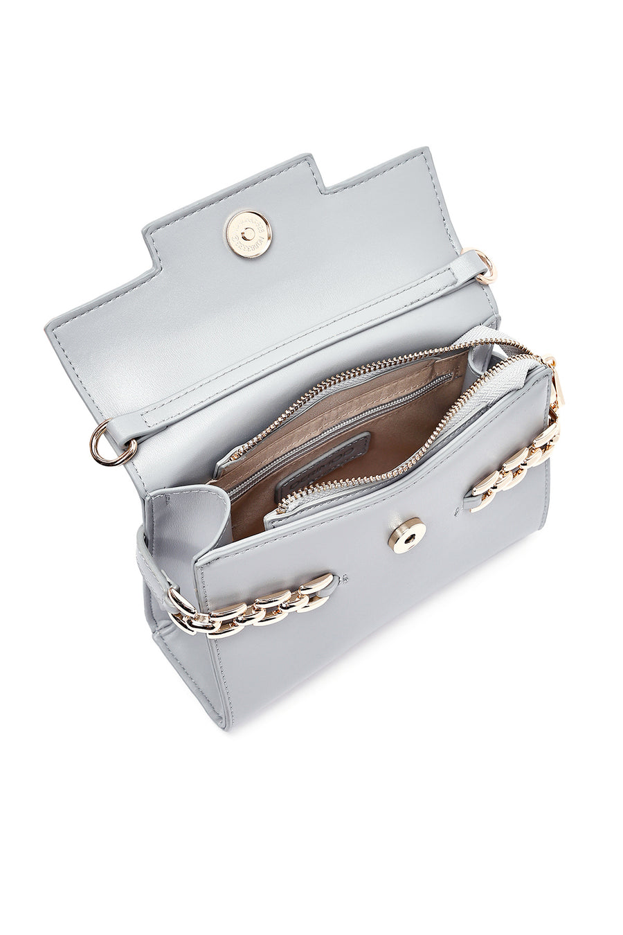 Women's Grey Long Strap Classic Crossbody Bag