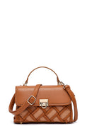 Women's Brown Long Strap Patterned Handbag | Derimod
