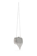 Women's Silver Long Chain Strap Stone Evening Mini Clutch Bag | Derimod