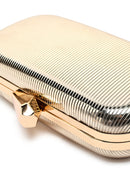 Women's Gold Long Strap Metallic Mini Clutch Evening Bag | Derimod