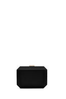 Women's Black Long Chain Strap Stone Mini Evening Box Bag | Derimod