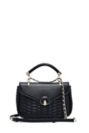 Women's Black Long Strap Quilted Crossbody Bag | Derimod