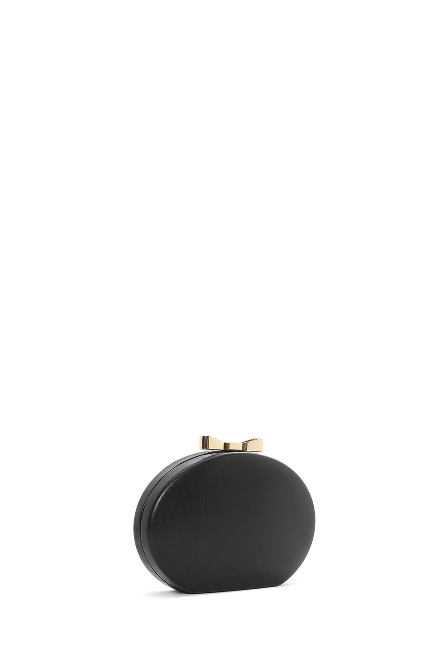 Woman Black Long Strap Mini Clutch Evening Bag