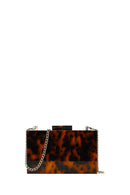 Women's Leopard Long Chain Strap Evening Mini Box Bag | Derimod