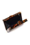Women's Leopard Long Chain Strap Evening Mini Box Bag | Derimod
