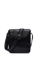 Men's Black Long Strap Leather Messenger Bag | Derimod