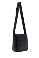 Men's Black Long Strap Leather Messenger Bag | Derimod