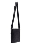 Men's Black Long Suspender Leather Messenger Bag | Derimod