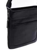 Men's Black Long Suspender Leather Messenger Bag | Derimod