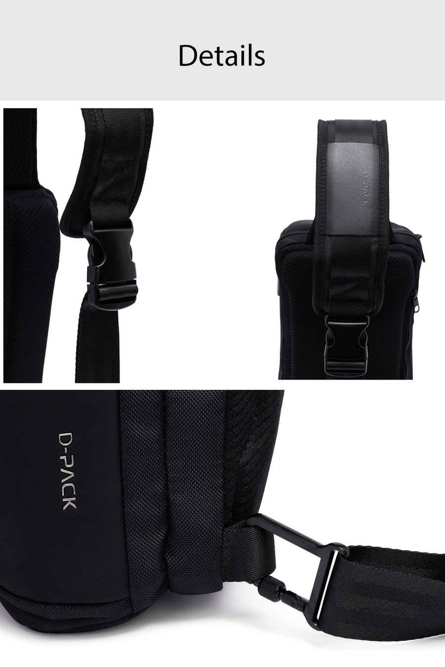 D-Pack Men Black Crossbody Bag