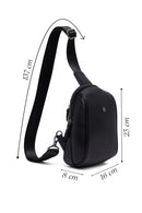 Male Black Leather Crossbody Bag | Derimod