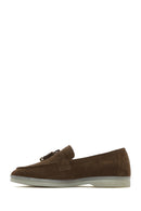 Women's Tan Accessorized Suede Leather Loafer | Derimod