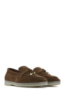 Women's Tan Accessorized Suede Leather Loafer | Derimod