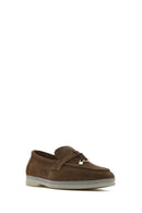 Women's Tan Accessorized Suede Leather Loafer | Derimod