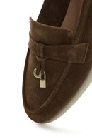 Women's Tan Accessorized Suede Leather Loafer | Derimod